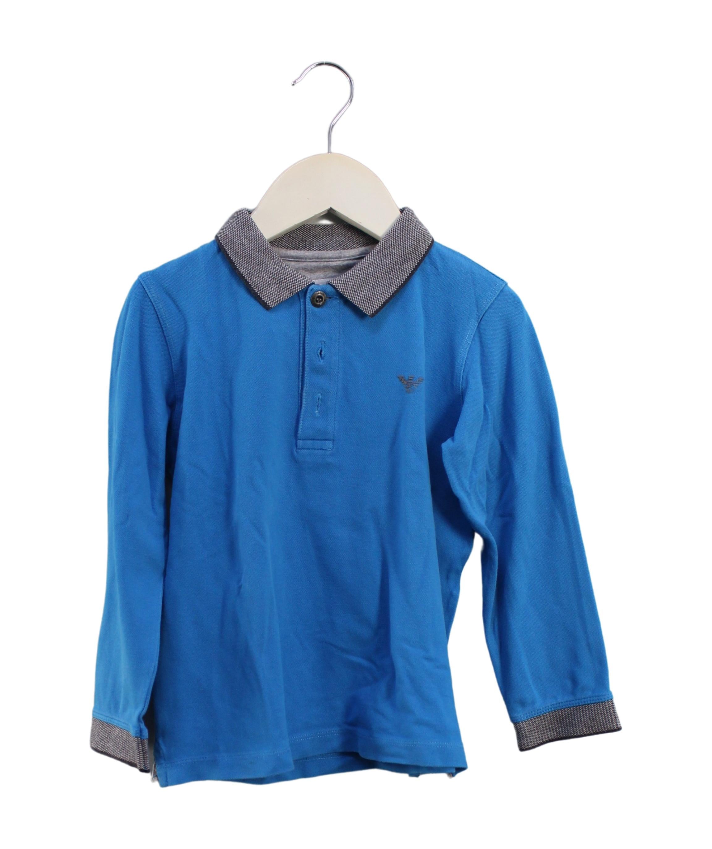 Armani Long Sleeve Polo Shirt for Boys 4T (106cm) - Premium Cotton Comfort for School, Parties & Special Occasions