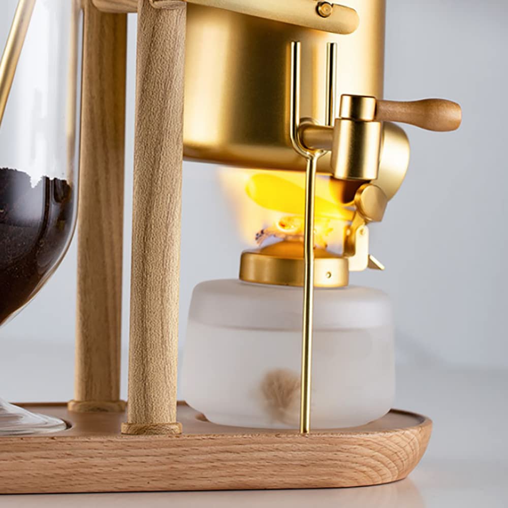 Premium Belgium Balance Siphon Coffee Maker - Luxury Royal Syphon Coffee Machine for Home & Office, Cold Brew Maker, Perfect Gift for Coffee Lovers (Gold) | Ideal for Pour Over Coffee, Specialty Brewing & Elegant Entertaining
