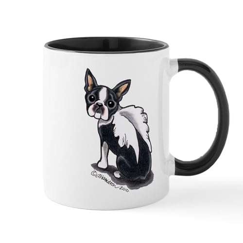 White/Black Inside - Boston Terrier Angel Mug
