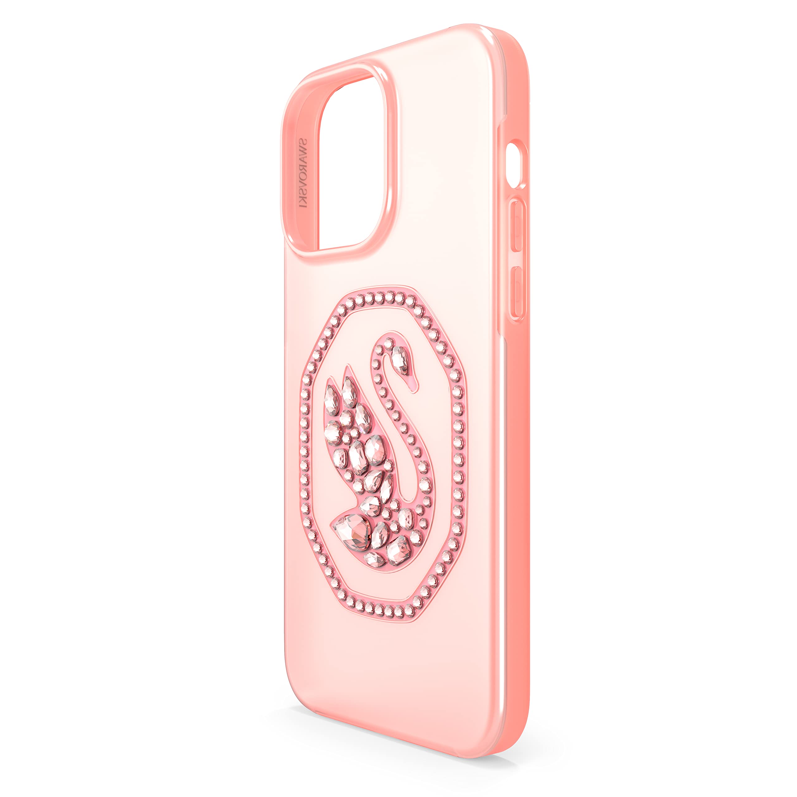 Swarovski Signum Swan Rhinestone Phone Case for iPhone 14 Pro Max - Elegant Pink Crystal Cover for Women, Perfect for Parties, Weddings & Special Occasions