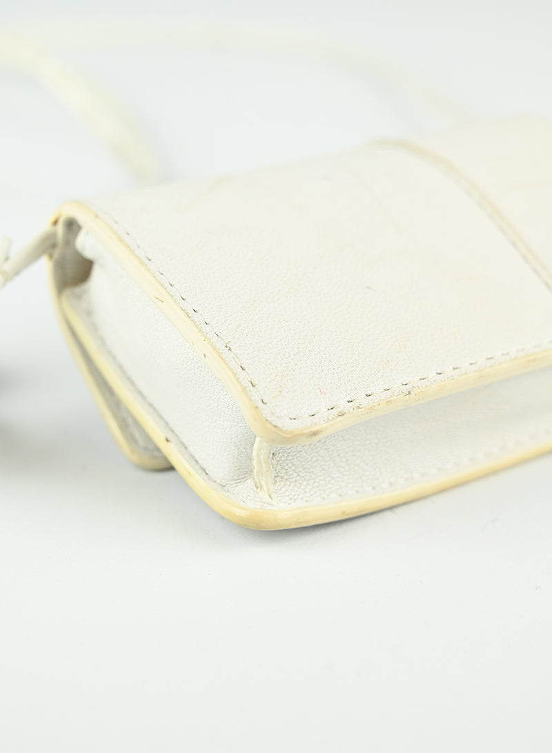 Jacquemus Mini Le Bello White Leather Crossbody Bag - Perfect for Parties, Dates & Everyday Use