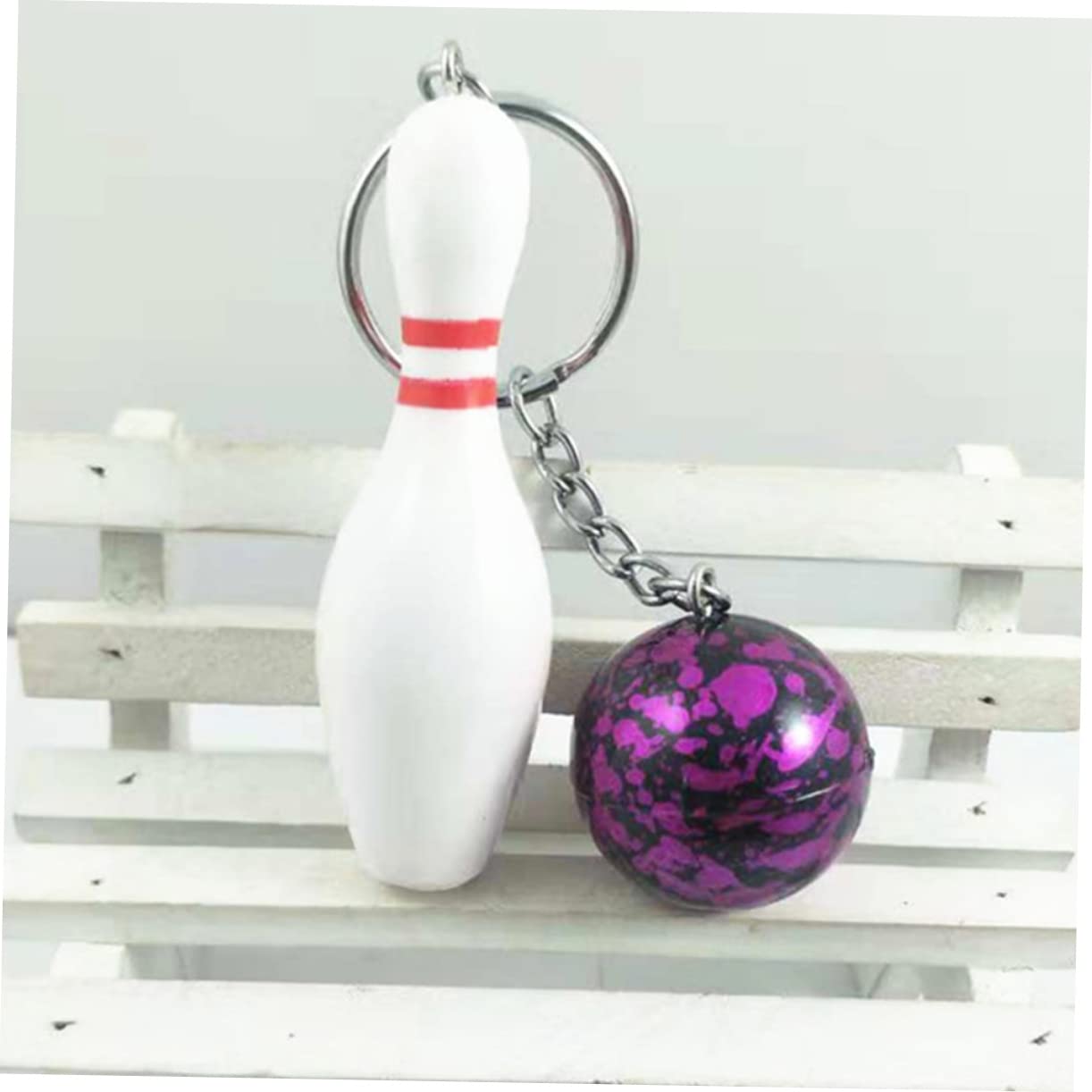 Balacoo 6pcs Bowling Keychain Set - Plastic Bowling Pendant Key Rings for Backpack, Luggage & Keys - Cute Bag Charms for Bowling Fans & Sports Enthusiasts - Perfect for Gifts, Party Favors & Accessories