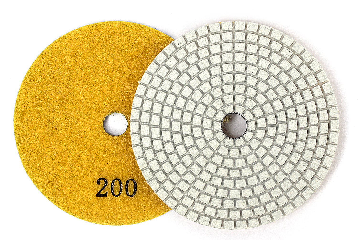 4 Inch Diamond Polishing Pads 200 Grit - 6PC Set for Marble, Granite & Stone - Coarse Sanding Discs for Angle Grinder - Perfect for Countertop Resurfacing, Tile Edging & DIY Stone Restoration Projects
