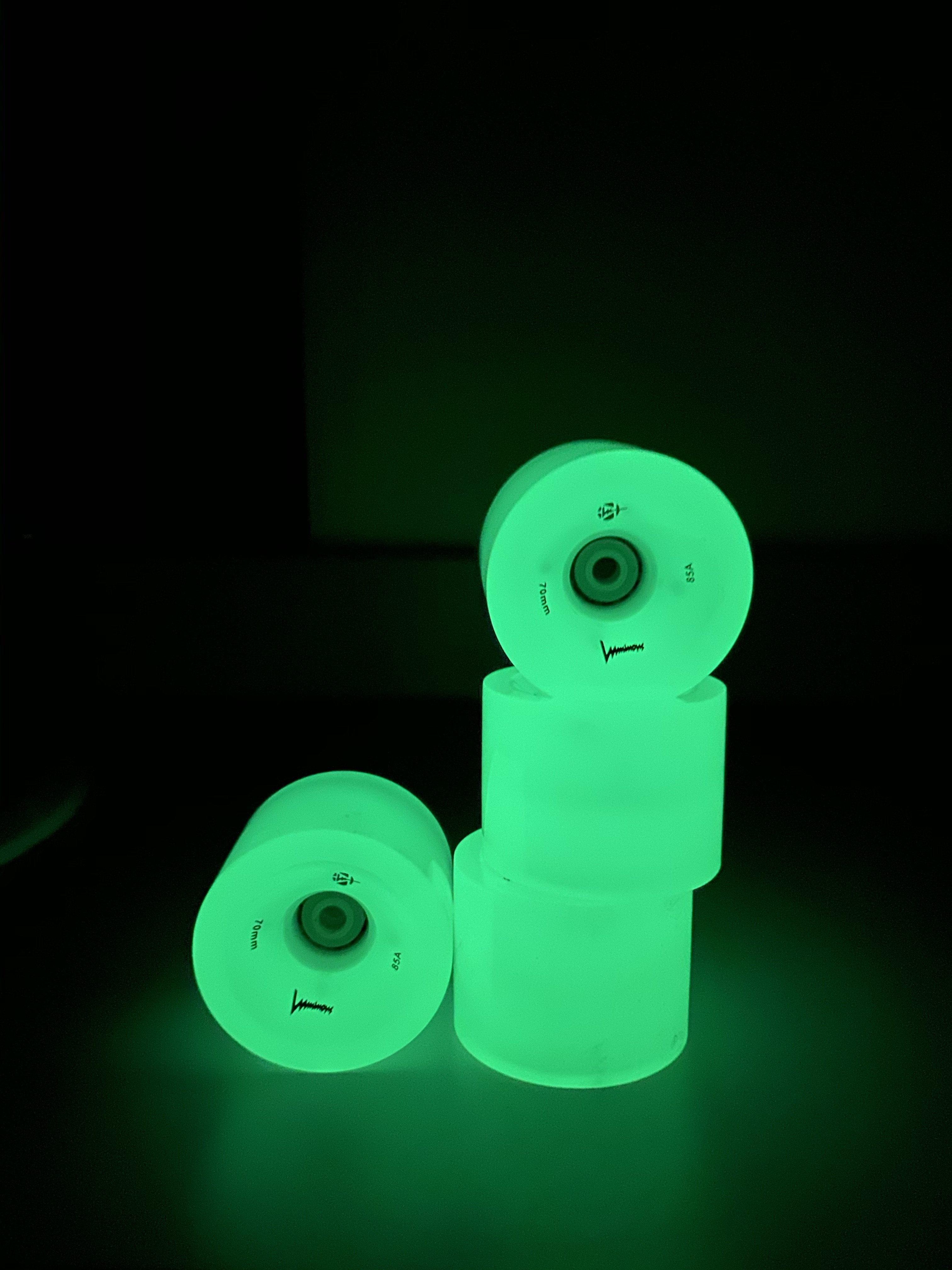 Luminous Longboard LED Wheels 70mm (Pack of 4) - Glow in The Dark Skateboard Wheels for Night Riding & Safety