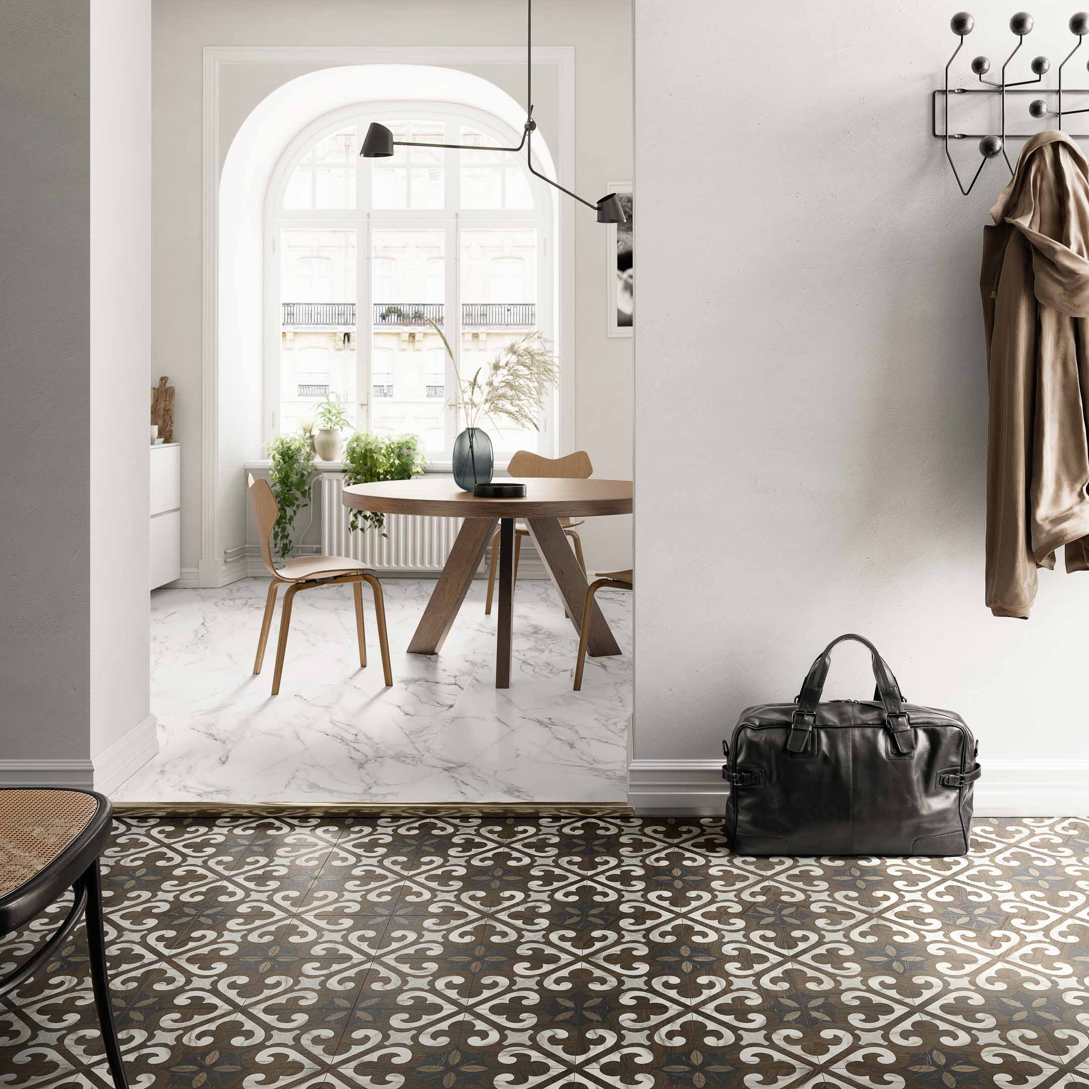Intarsi Glam 8x8 Encaustic Spanish Pattern Floor & Wall Tile - Perfect for Kitchen Backsplash, Bathroom, and Mediterranean Style Home Decor