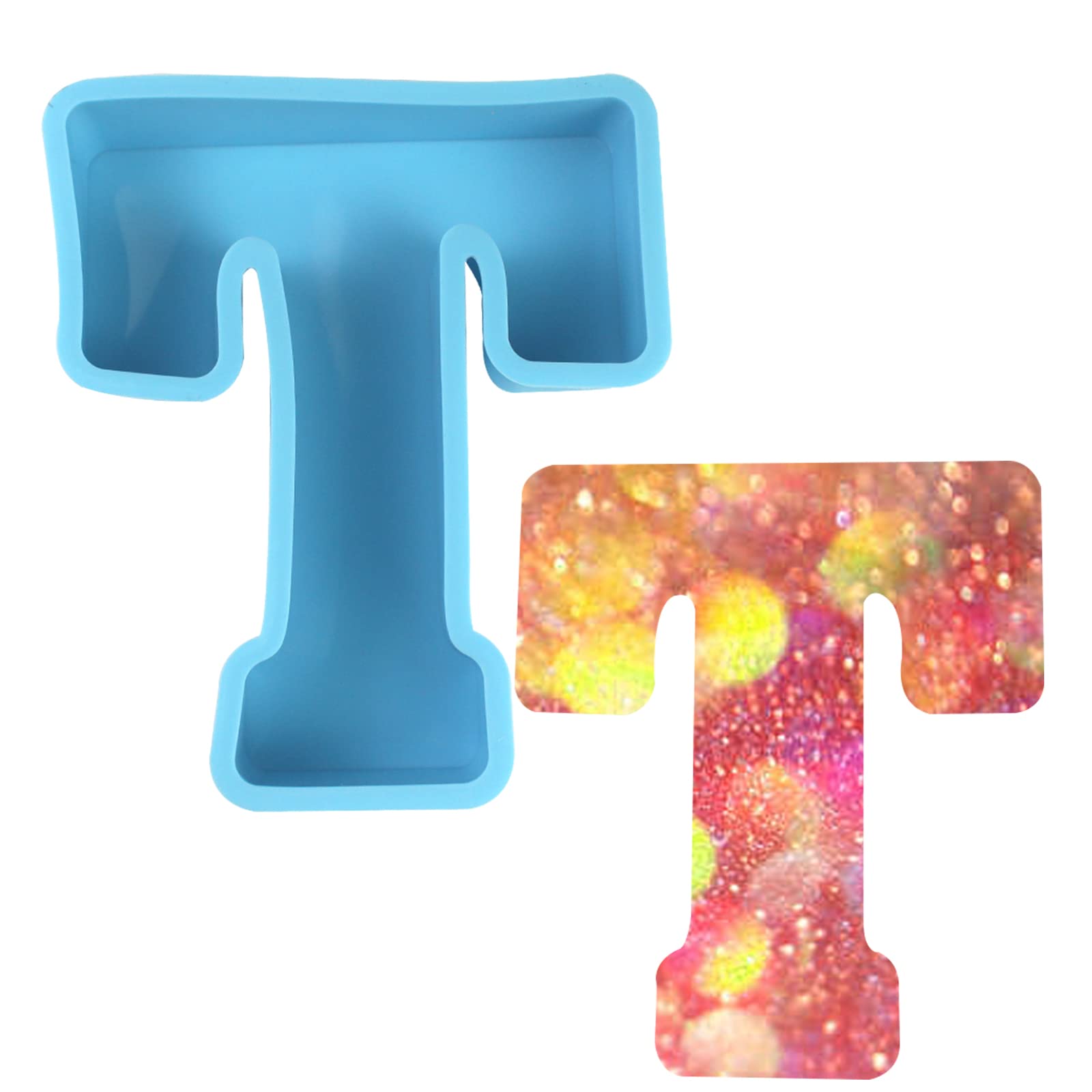 3D Alphabet Silicone Molds - Large Capital Letter & Symbol Resin Casting Molds for DIY Crafts, Home Decor, Party Supplies (Letter T) | Perfect for Epoxy Resin Projects, Cake Decorating & Handmade Gifts