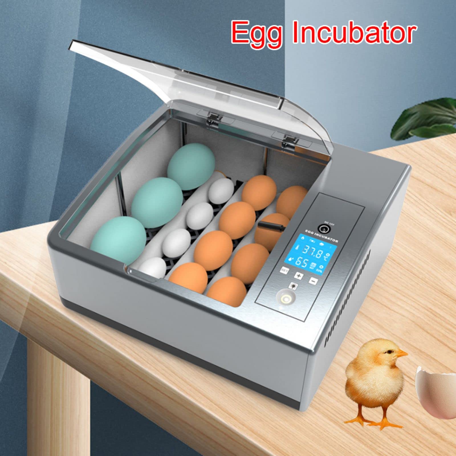 Automatic Egg Incubator for 16 Eggs with LCD Display - Digital Poultry Hatcher for Chicken, Duck & Quail Eggs with Auto-Turning Function | Perfect for Home Farming, Classroom Projects & Backyard Poultry Breeding