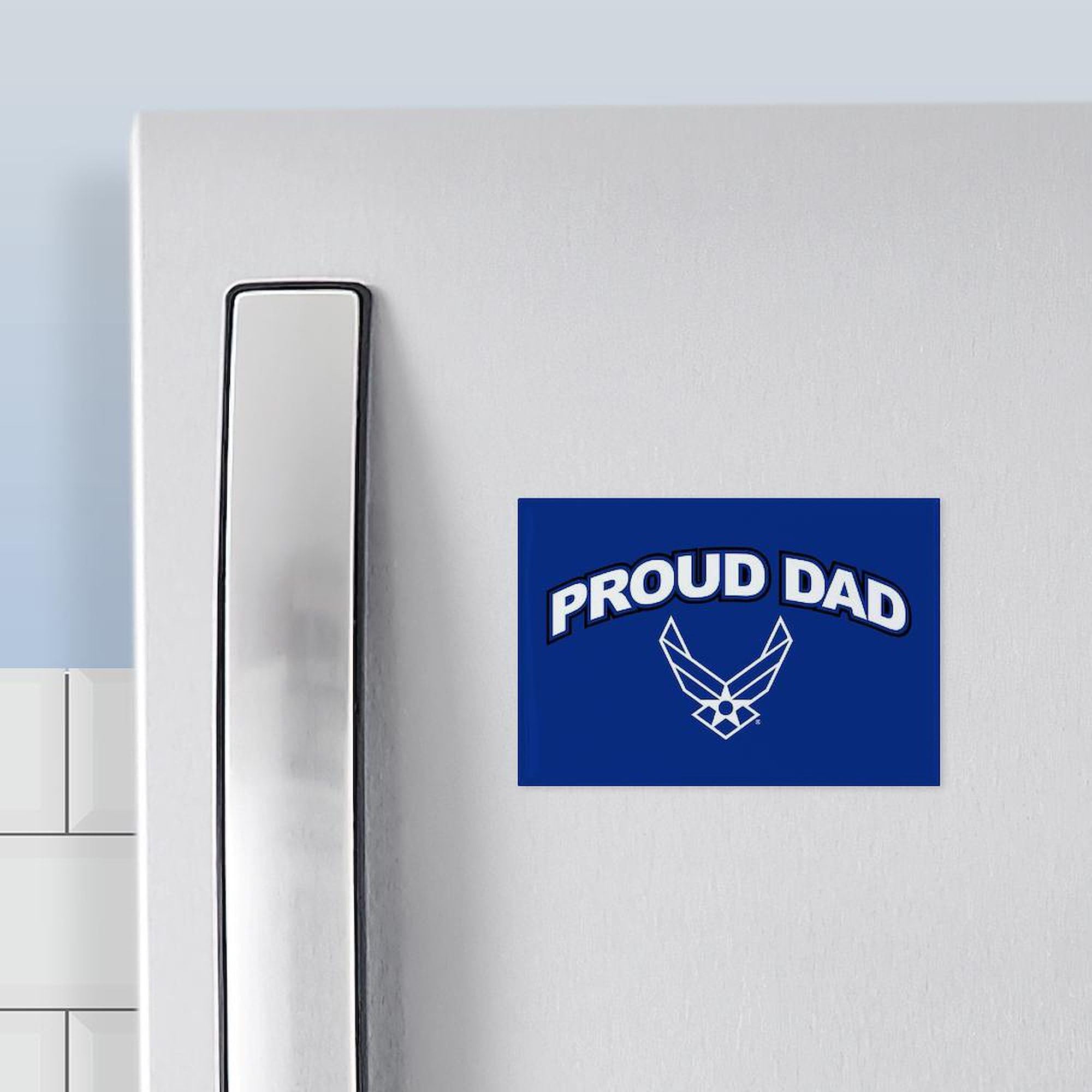 U.S. Air Force Proud Dad Refrigerator Magnet 3x2 Inches - Military Family Gift, Patriotic Home Decor for Kitchen, Office & Dorm Room