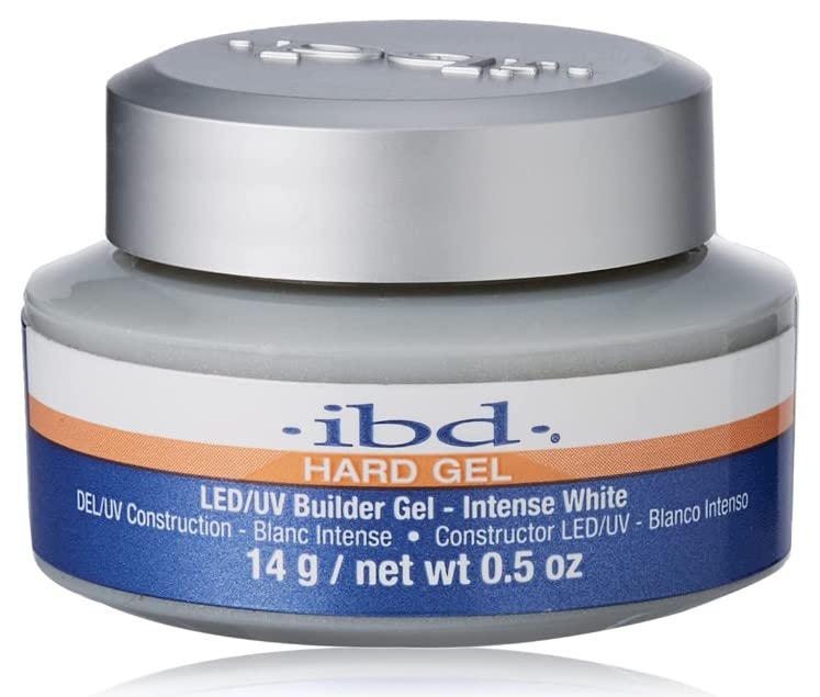 IBD HARD GEL LED/UV Builder Gel - 2 oz (56g) White High Gloss Nail Polish for Salon & DIY Manicures - Long-Lasting Shine & Strength for Natural Nails & Extensions - Perfect for Home Use & Professional Nail Art