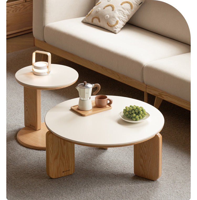 Solid Wood Coffee Table - Oak, Ash, Poplar with Slate Top | Rustic Modern Living Room Furniture for Home Decor & Entertainment Areas