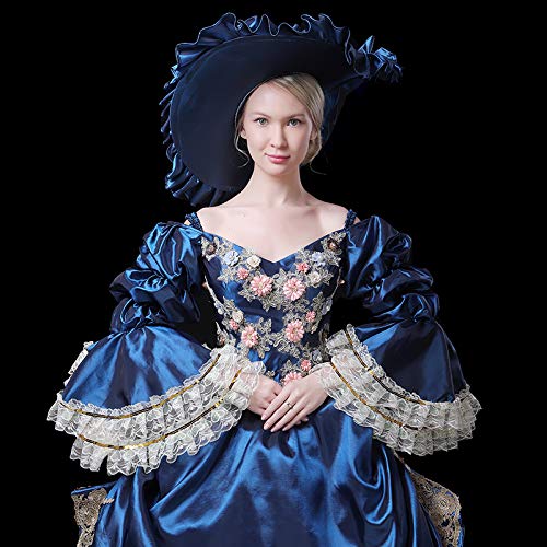 Victorian Renaissance Queen Dress for Women - Elegant Long Rococo Masquerade Gown for Cosplay, Halloween, and Themed Parties | Perfect for Historical Reenactments, Costume Balls, and Renaissance Fairs