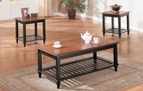 Poundex 3-Piece Coffee Table Set - Modern 2-Tone Finish for Living Room, Lounge & Office - Stylish Nesting Tables with Durable Construction
