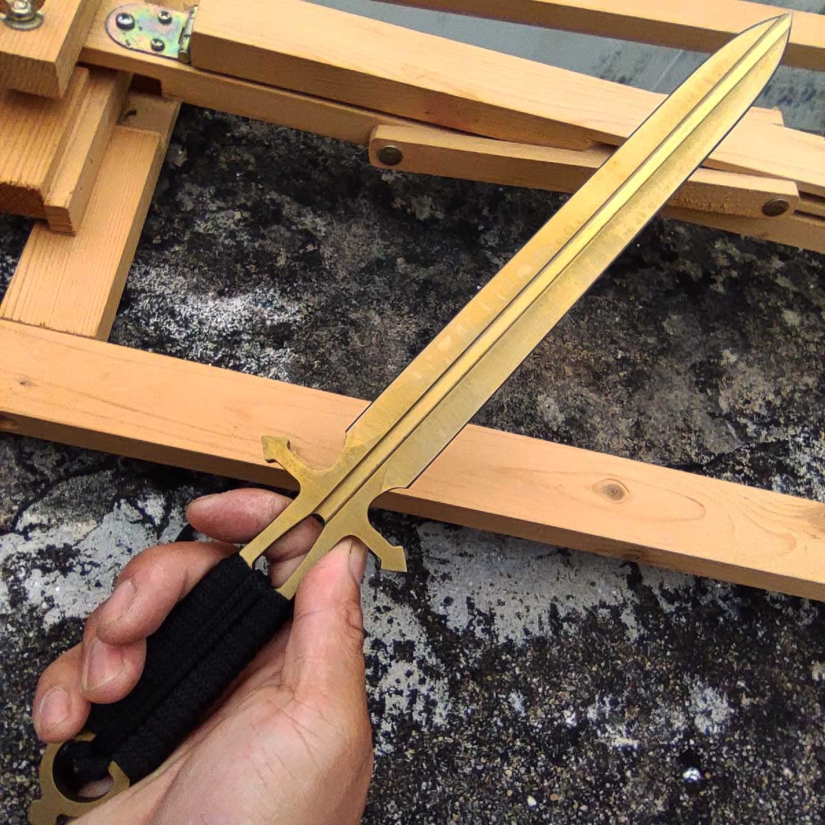 Premium Gold Titanium Fixed Blade Knife for Hunting, Camping & Fishing - Outdoor Survival, Bushcraft & Tactical Use