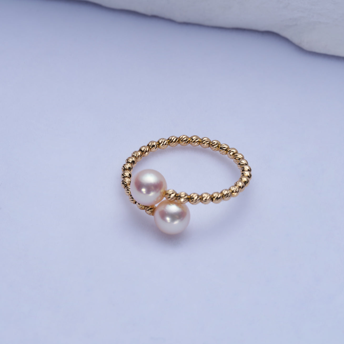 18K Solid Gold Akoya Pearl Ring for Women - Elegant Pearl Jewelry Gift for Anniversary, Birthday & Special Occasions | KR00101
