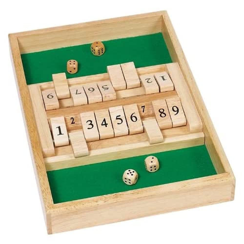 Goki 2041491 Action and Reflex Game - Double Game Shut The Box - Fun Family Board Game for Kids & Adults - Perfect for Parties, Game Nights, and Educational Play