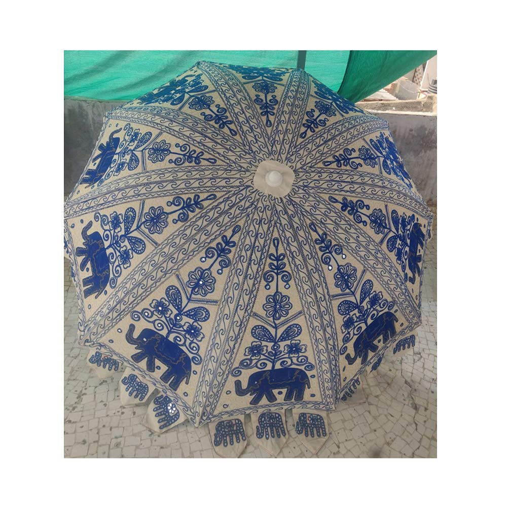 1PC Traditional Indian Designer Handmade Rajasthani Garden Umbrella - Wholesale Lot by Da Facioun | Perfect for Outdoor Weddings, Patio Decor & Cultural Events