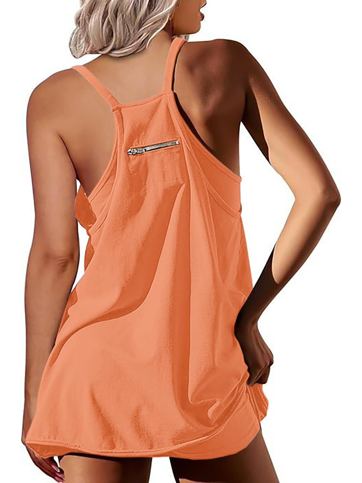 Ebifin Women's Summer Mini Dress - Sleeveless Casual Workout Tennis Dress with Built-in Shorts | Athletic Dress for Gym, Running, Yoga & Beach Wear
