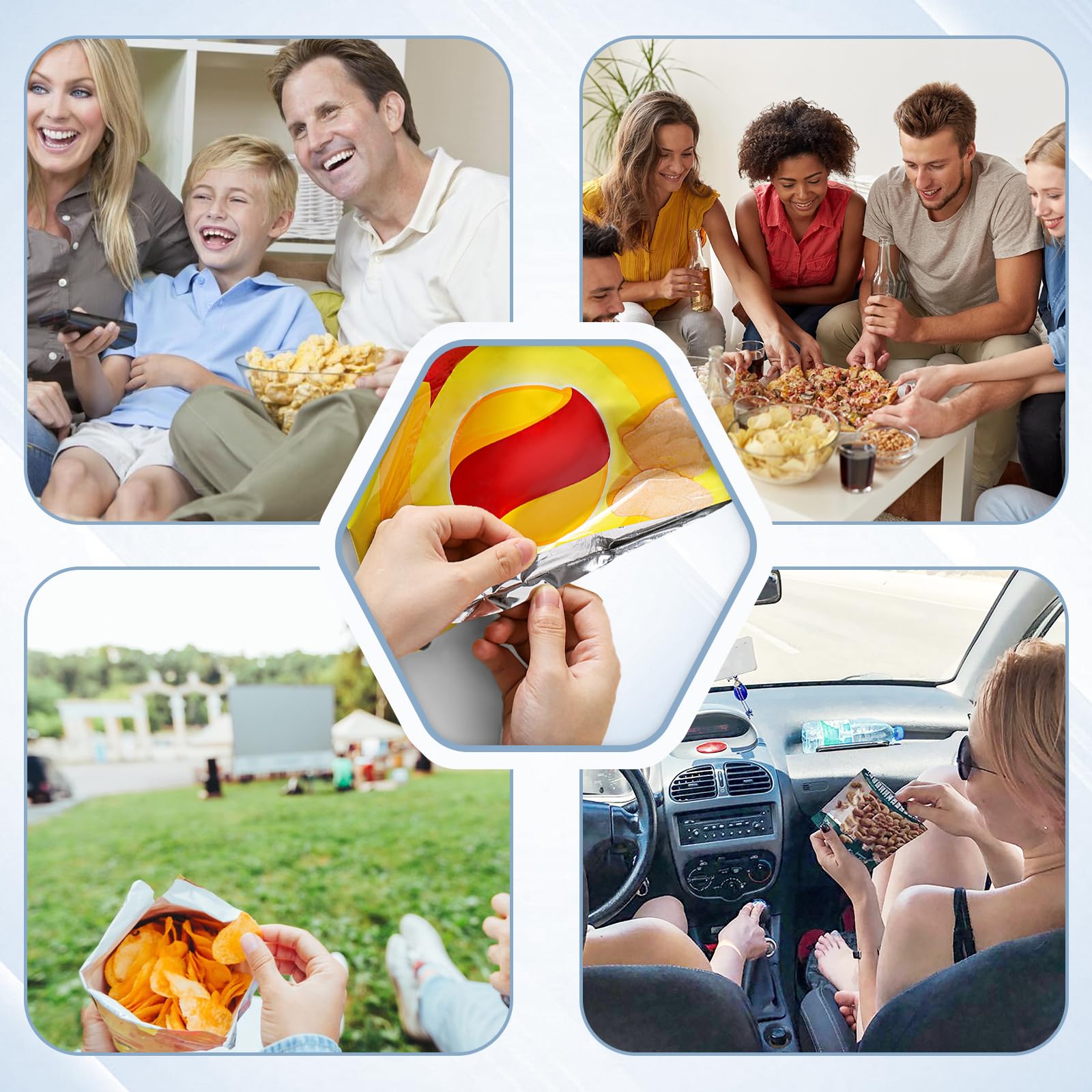 4-in-1 Mini Bag Sealer with Heat Seal & Cutter | Rechargeable Handheld Food Storage Sealer for Snacks, Cookies & Plastic Bags | Magnetic Portable Resealer for Home & Kitchen Use | Keep Food Fresh Longer