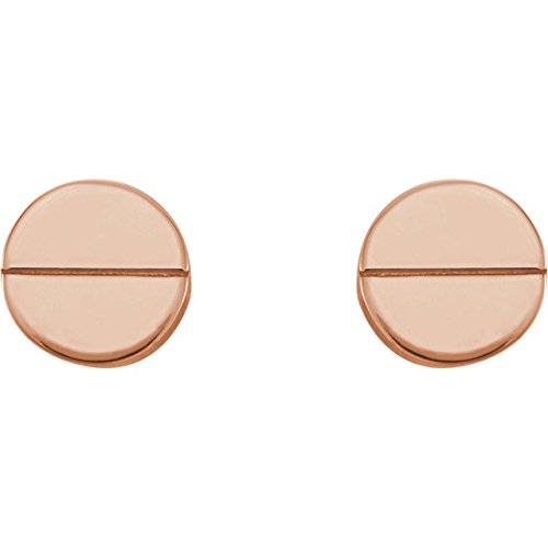 14K Rose Gold Geometric Stud Earrings with Secure Backs – Minimalist Dainty Earrings for Women, Perfect for Everyday Wear, Office & Special Occasions