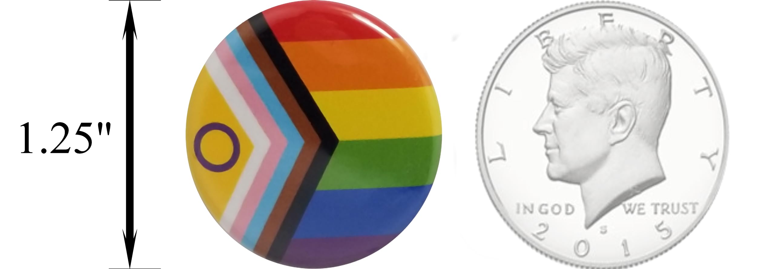 Intersex-Inclusive Progress Pride Flag Pins - 1.25