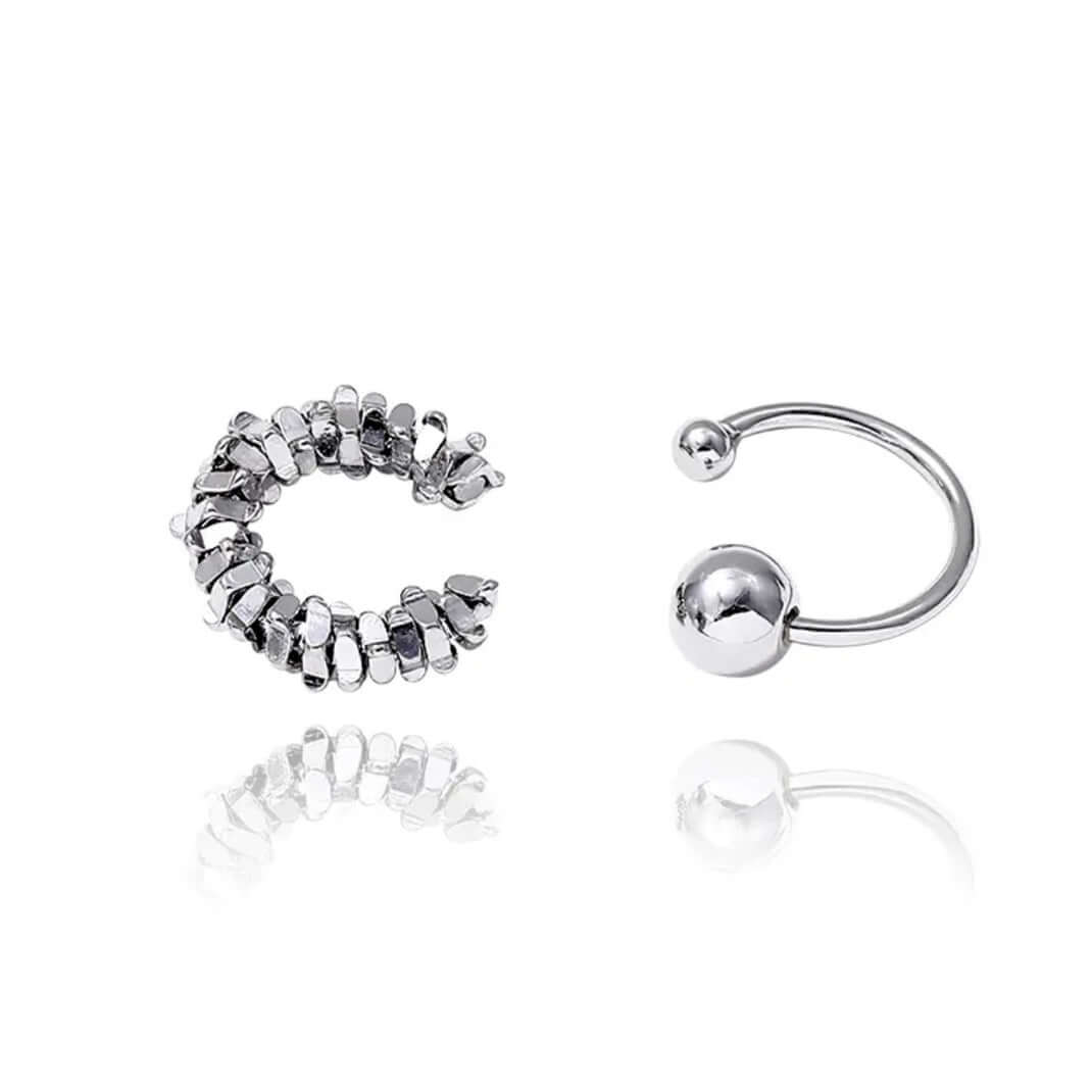 Simple Irregular Cube Beads Ear Cuff Set - Trendy Boho Jewelry for Women | R0796 | Perfect for Parties, Weddings & Everyday Fashion