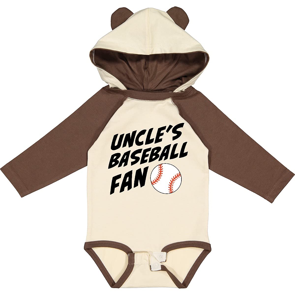 Inktastic Uncles Baseball Fan Long Sleeve Baby Bodysuit - Soft Cotton Creeper for Newborns & Infants - Perfect for Baseball Games, Family Photos & Casual Outings