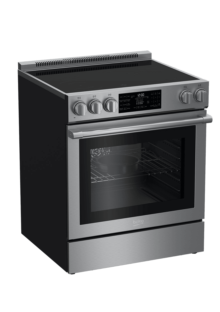 Beko SLER30530SS 30-Inch Stainless Steel Slide-In Electric Range - Perfect for Modern Kitchens & Home Cooking