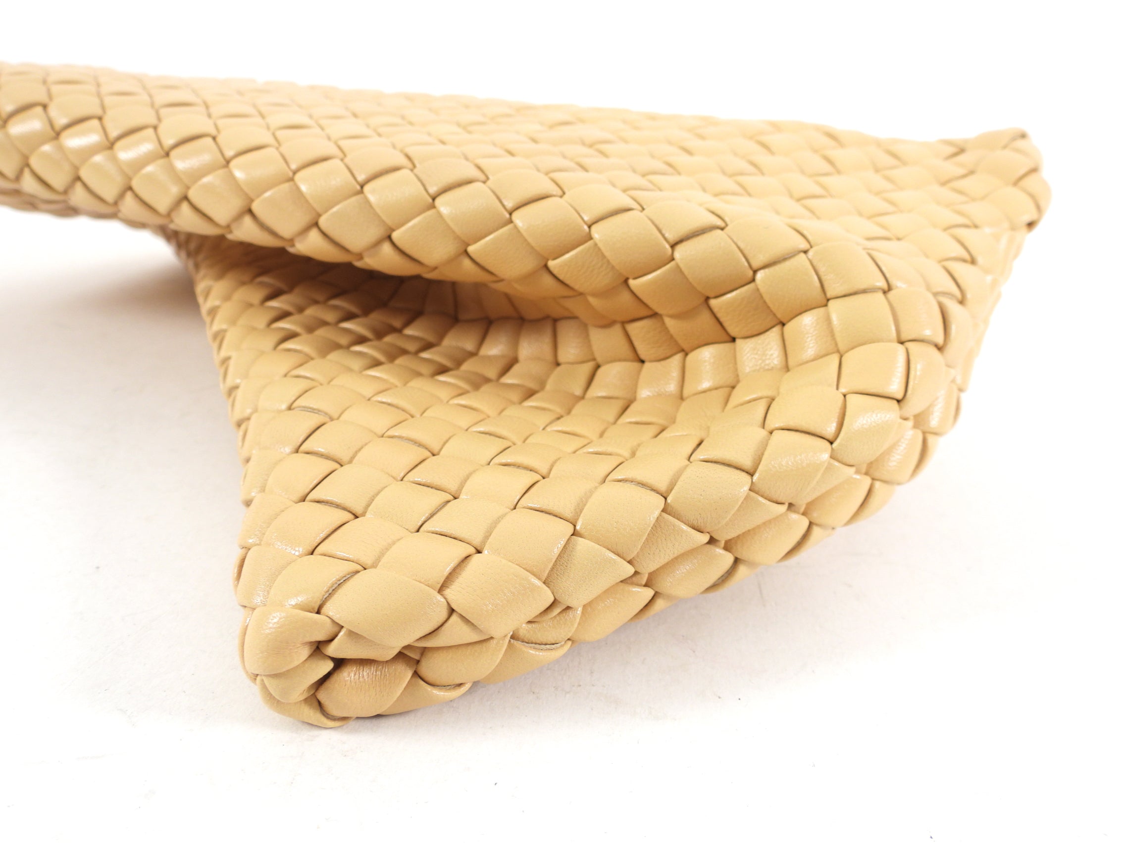 Bottega Veneta Almond Intrecciato Leather Crossbody Clutch Bag - Luxury Woven Designer Handbag for Women, Perfect for Evening Parties & Date Nights
