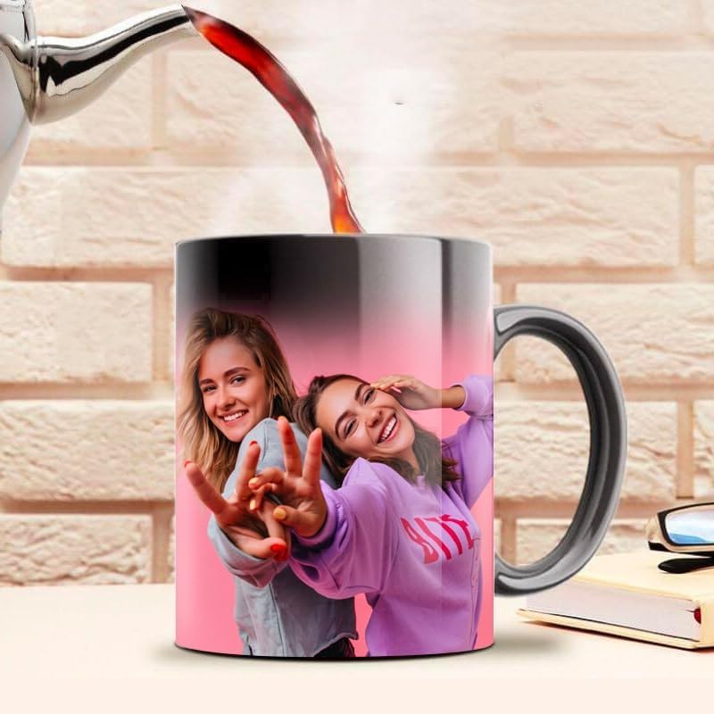 Personalized Ceramic Magic Mug with Custom Photo, Quote & Name - 11oz (325ml) - Unique Birthday, Valentine's, Anniversary Gift for Him/Her - Perfect for Coffee, Tea & Office/Home Use