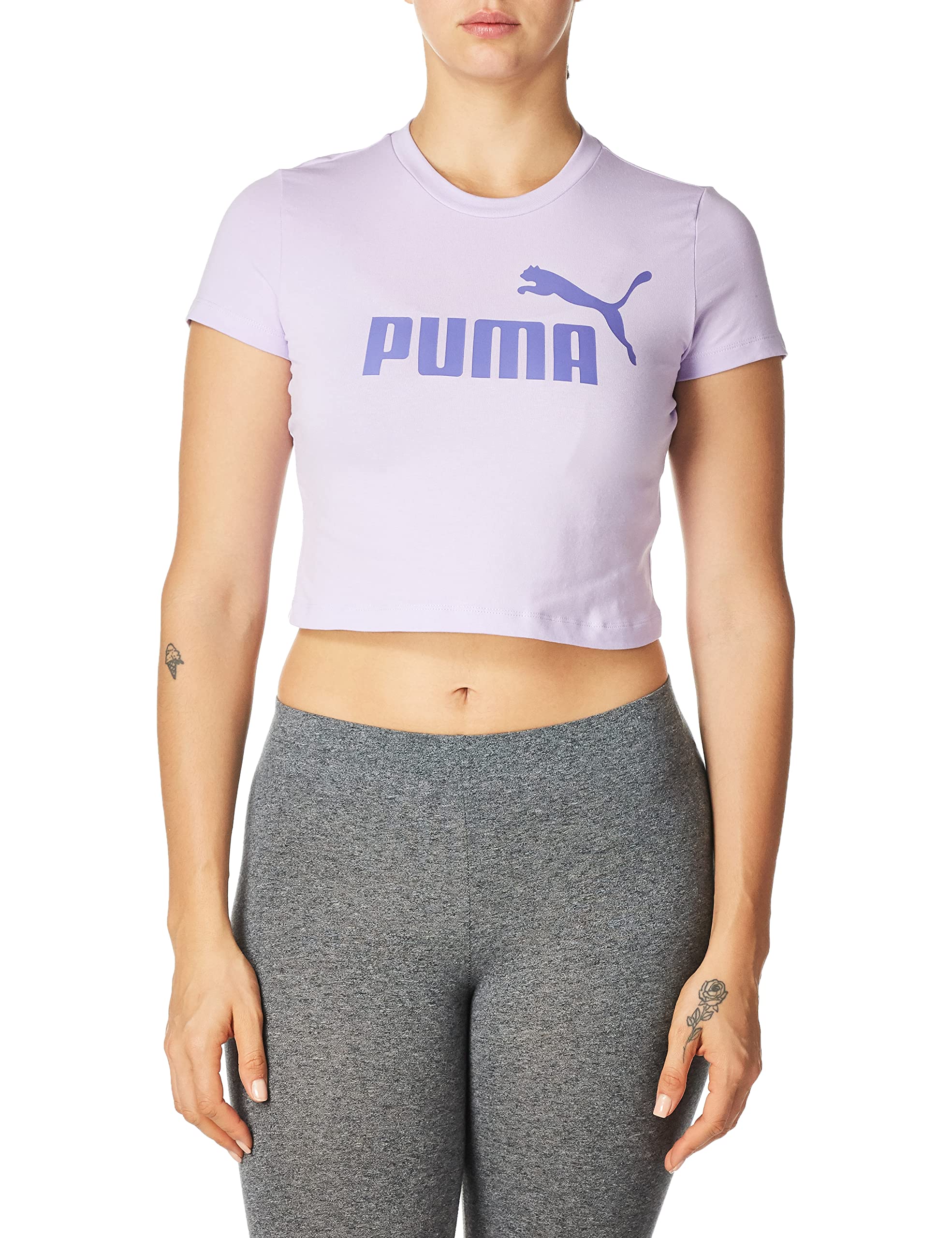 PUMA Women's Essentials Slim Fit Logo T-Shirt - Casual Cotton Top for Workout, Gym & Everyday Wear