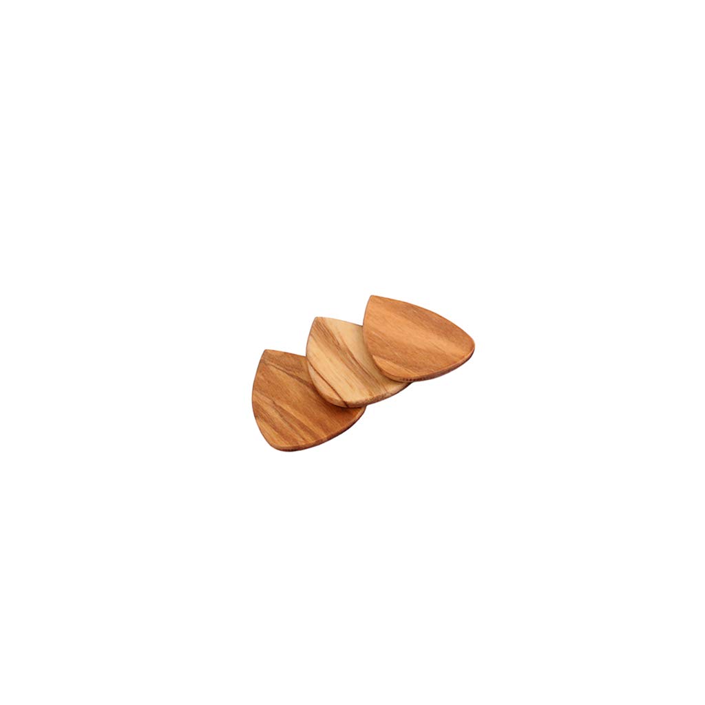 Premium 3-Pack Olive Wood Guitar Picks | Handcrafted Wooden Plectrums for Electric, Acoustic & Bass Guitars | Natural Tone Enhancement for Professional Musicians & Beginners | Perfect for Live Performances, Studio Recording & Practice Sessions