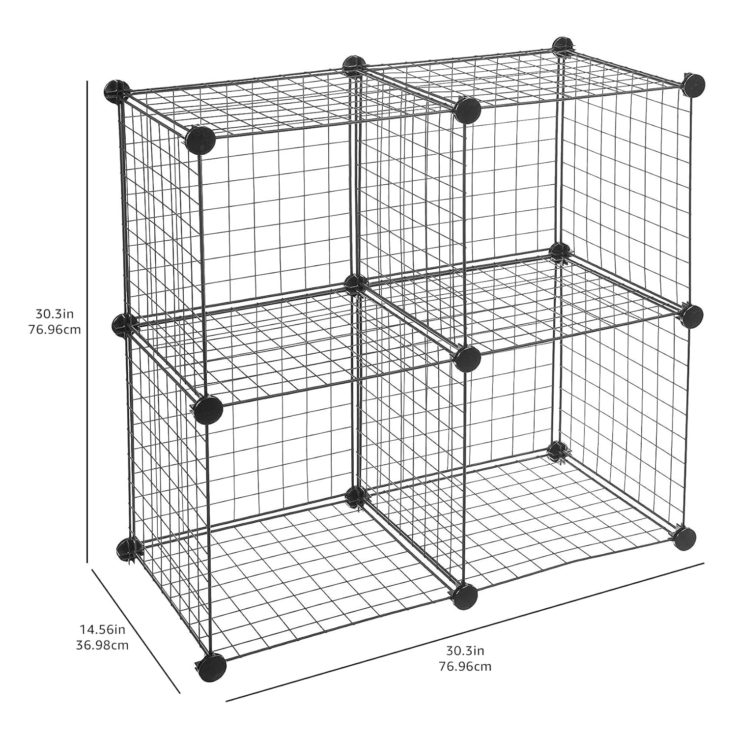 Amazon Basics 4 Cube Storage Organizer - Wire Grid Closet & Shelf Organizer, Stackable, Black 14