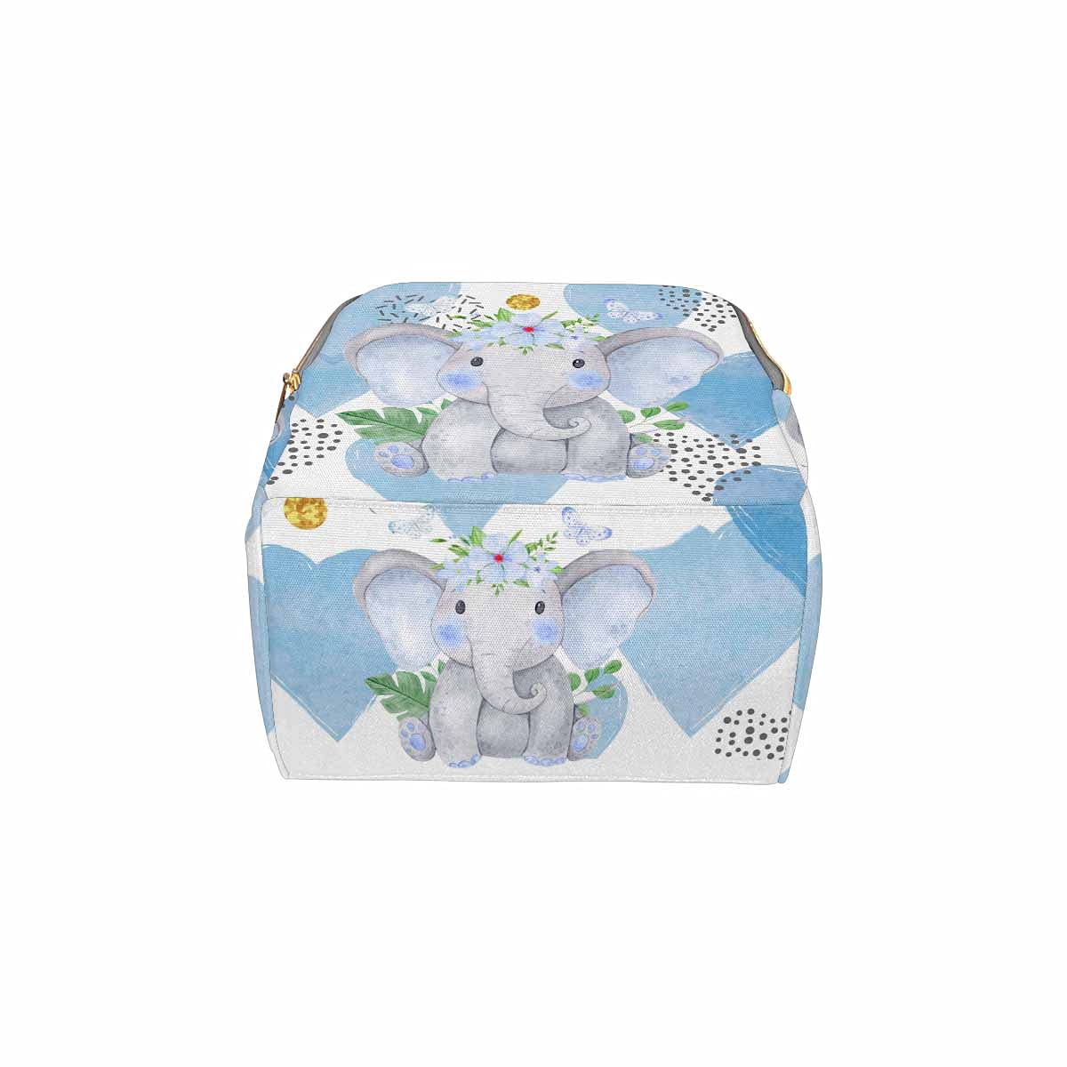 **Personalized Diaper Backpack for Moms - Custom Name Baby Bag, Waterproof & Multifunctional Nursing Travel Backpack for Boys & Girls, Blue Elephant Design - Perfect for Daycare, Travel & Baby Shower Gifts**