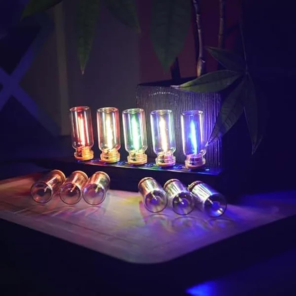 Retro USB LED Car Interior Atmosphere Lights - Mini Vehicle Ambient Lighting with Plug-in USB Charging Port - Green Night Lamps for Cars, Bedroom & Hallway - Perfect for Mood Lighting & Nighttime Driving