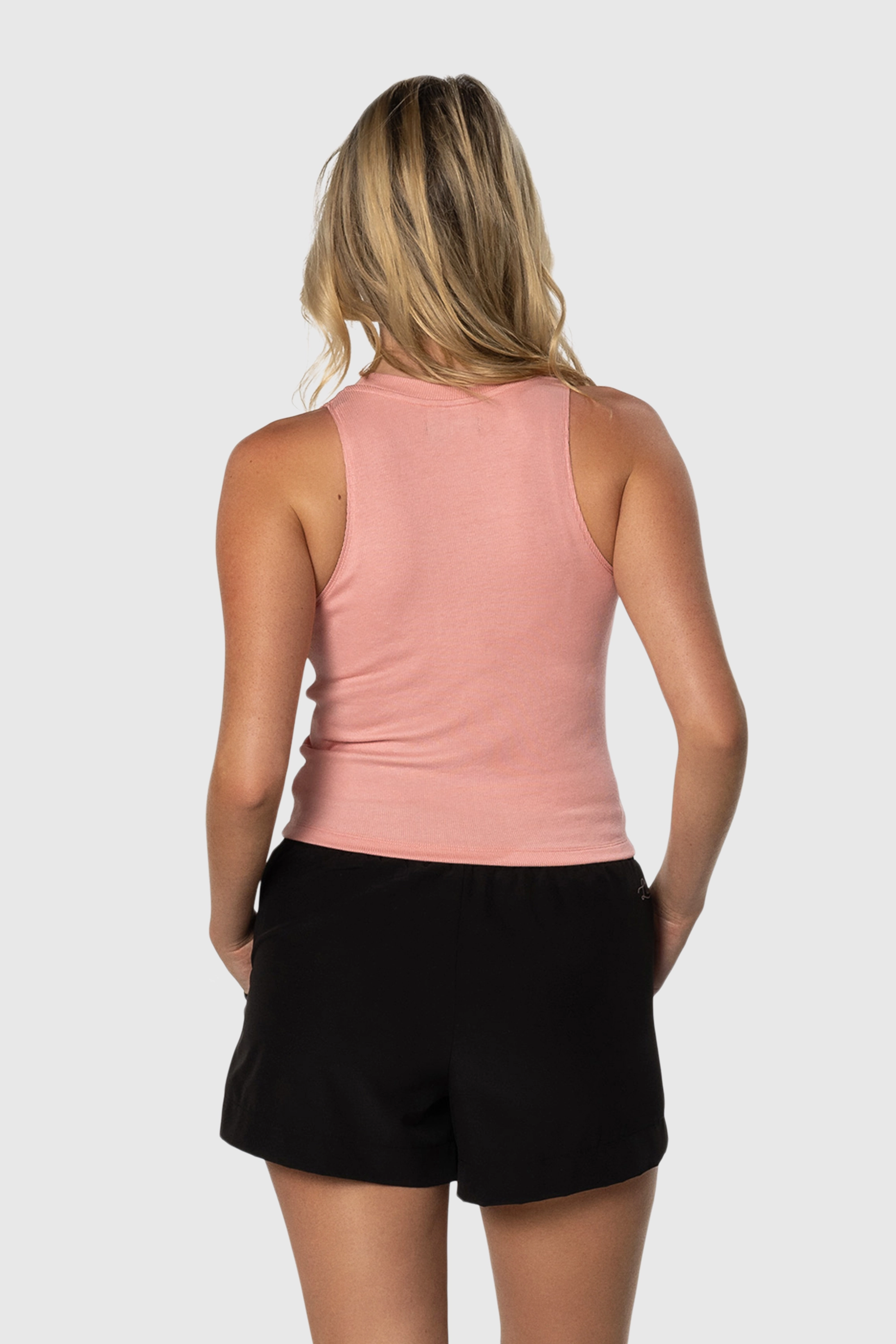 Women's Ribbed Tank Top in Pink - Soft Stretchy Fitted Camisole for Casual Wear, Layering & Summer Outfits
