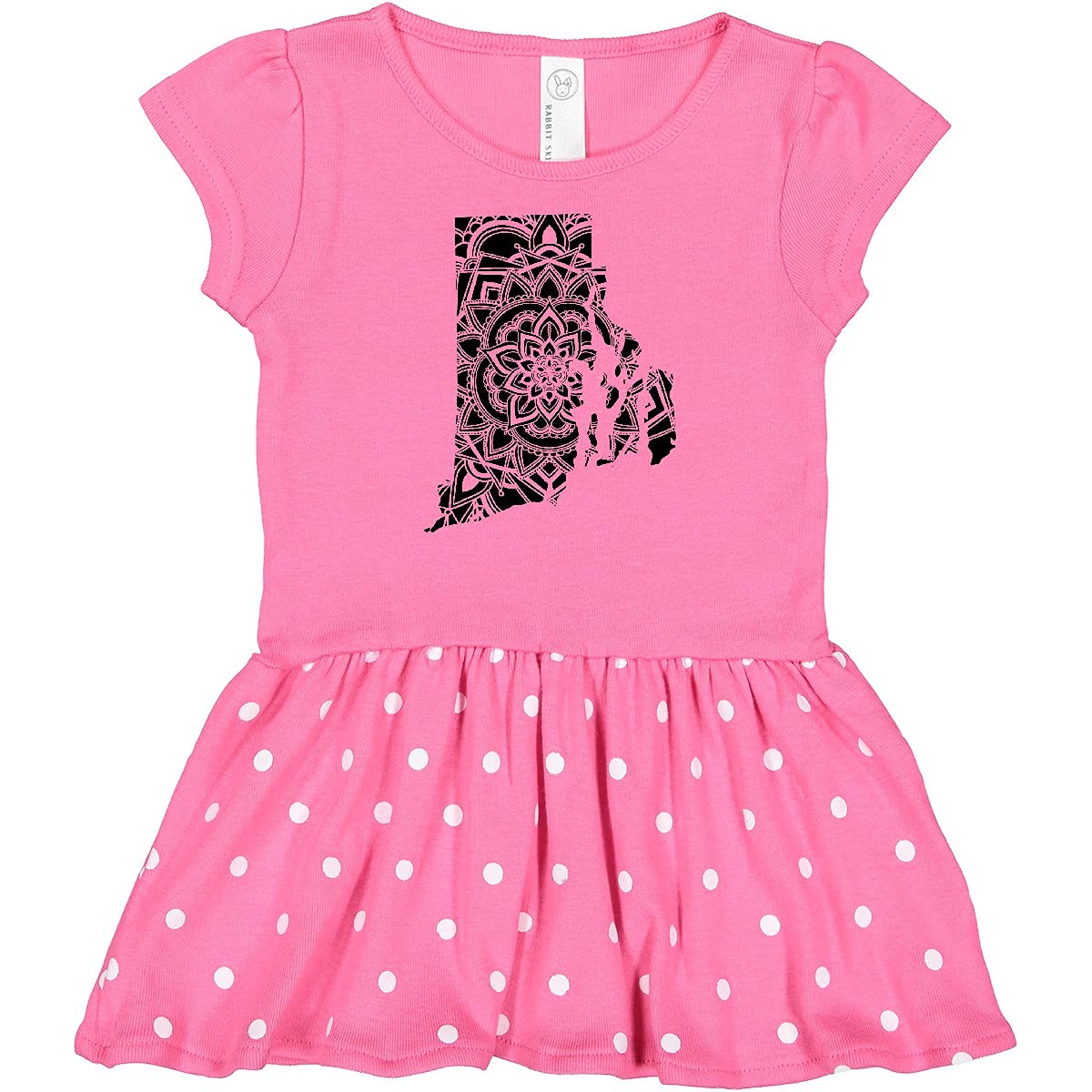 Inktastic Rhode Island Silhouette Mandala Baby Girl Dress - Cute & Comfortable Infant Outfit for Casual Wear, Family Photos & Special Occasions