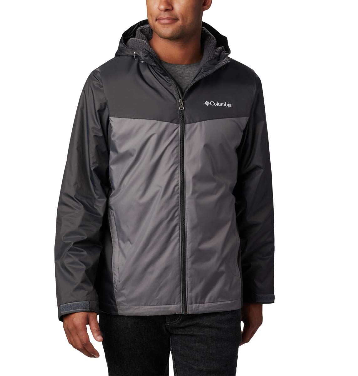Columbia Men’s Glennaker Sherpa Lined Waterproof Rain Jacket - Lightweight Windproof Outdoor Coat for Hiking, Camping & Winter Weather Protection