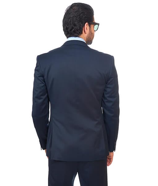 AZAR MAN Slim Fit Men's Suit - 2 Button Navy Blue Notch Lapel Business Suit with Flat Front Pants | Perfect for Weddings, Office Wear & Formal Events