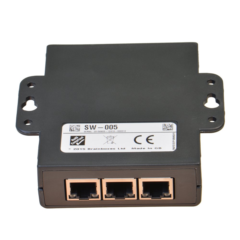 Brainboxes SW-005 5 Port Gigabit Unmanaged Ethernet Network Switch - Wall Mountable, Plug & Play for Home Office, Gaming, and Small Business Networking
