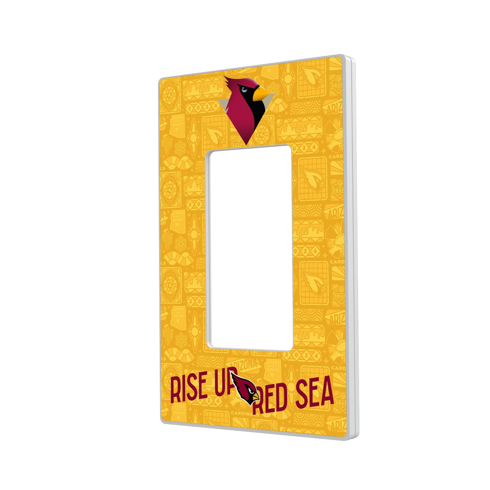 Arizona Cardinals 2024 Illustrated Limited Edition Hidden Screw Light Switch Plate Cover - NFL Football Team Decor for Bedroom, Living Room, Game Room & Man Cave