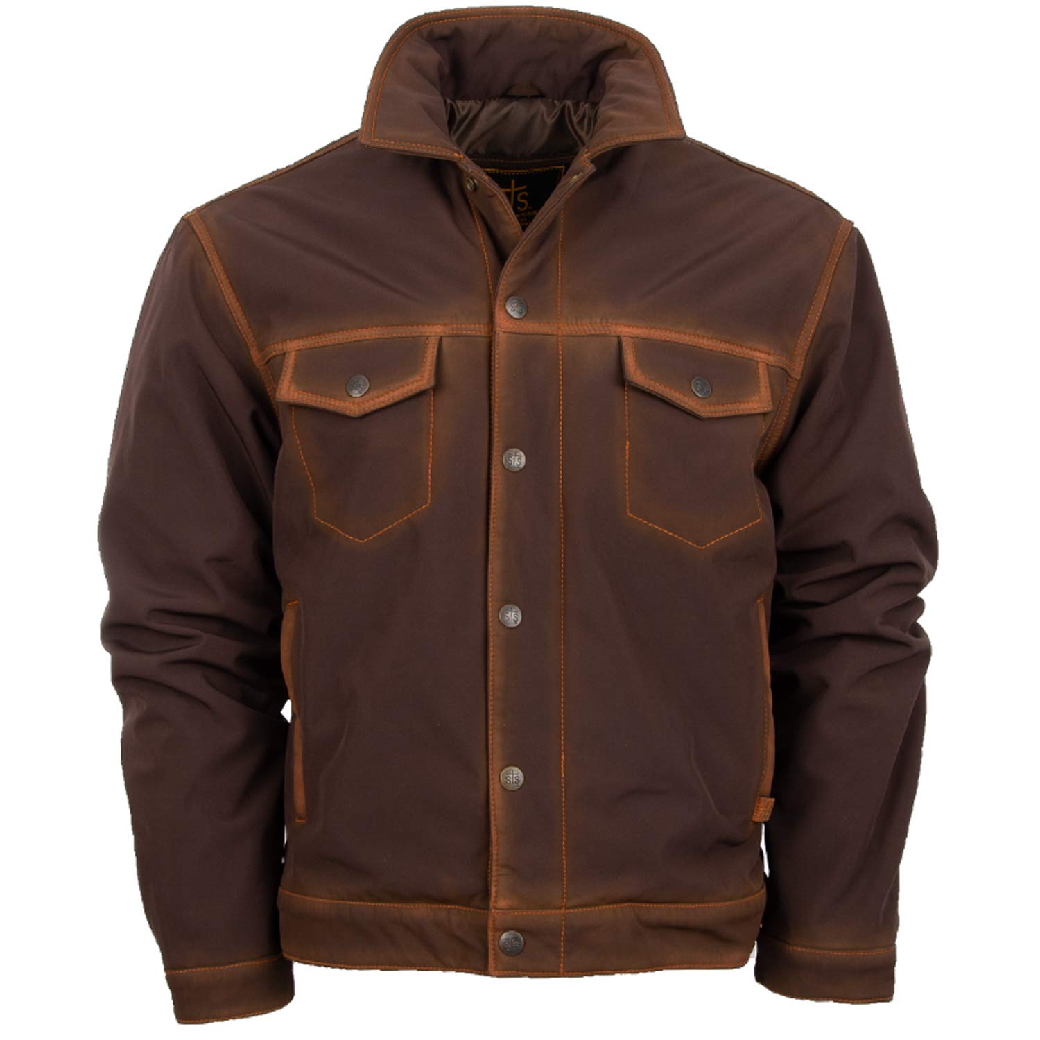 STS Ranchwear Brumby Jacket for Men - Durable Polyester Denim Western Cut Jacket in Brown | Perfect for Rodeo, Ranch Work & Outdoor Adventures