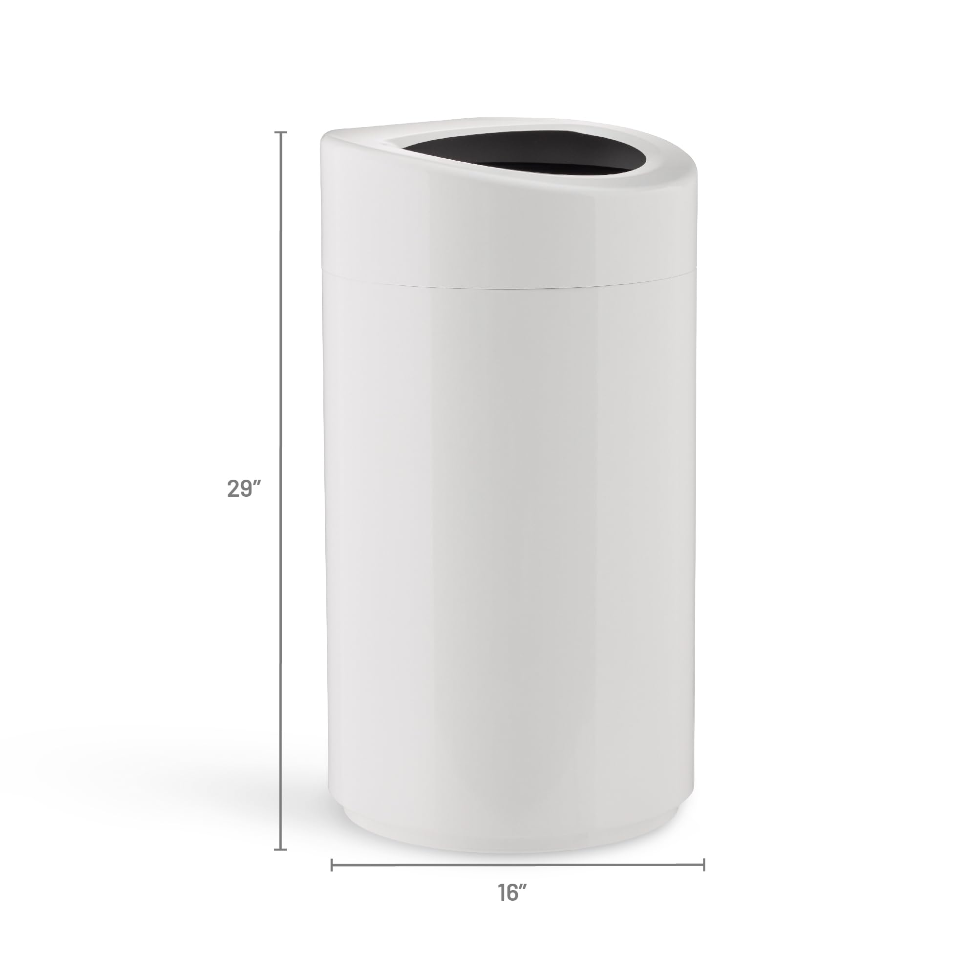 Safco 14 Gallon Stainless Steel Open Top Trash Can - Modern White Kitchen Garbage Bin for Home, Office & Indoor Use - Perfect for Kitchens, Bathrooms & Commercial Spaces