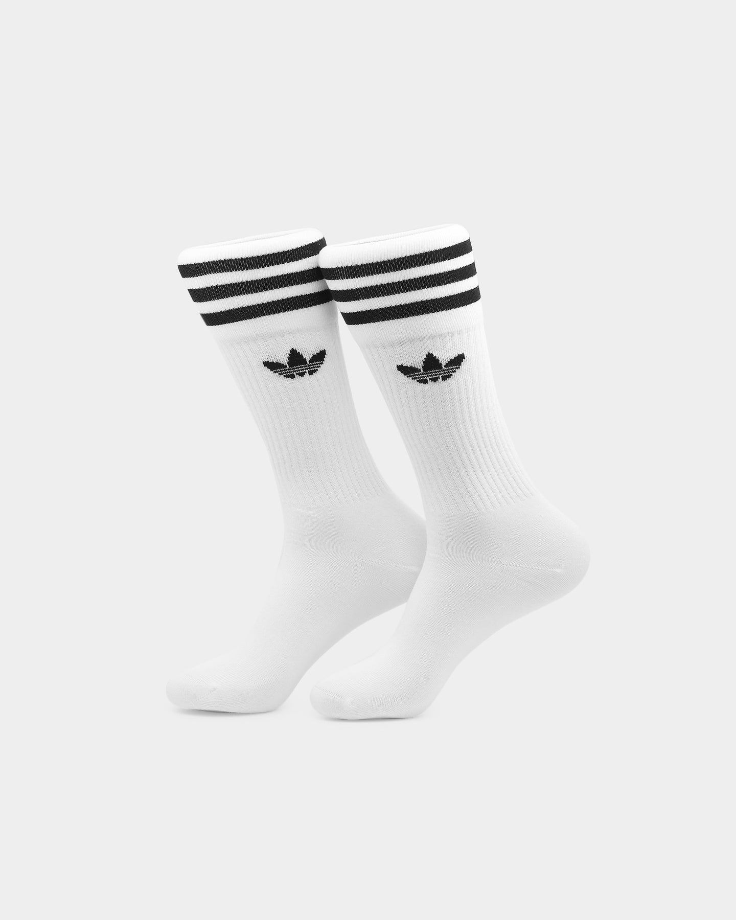 Adidas Solid Crew Socks 3-Pack - White & Black Athletic Socks for Men & Women - Perfect for Running, Gym & Everyday Wear