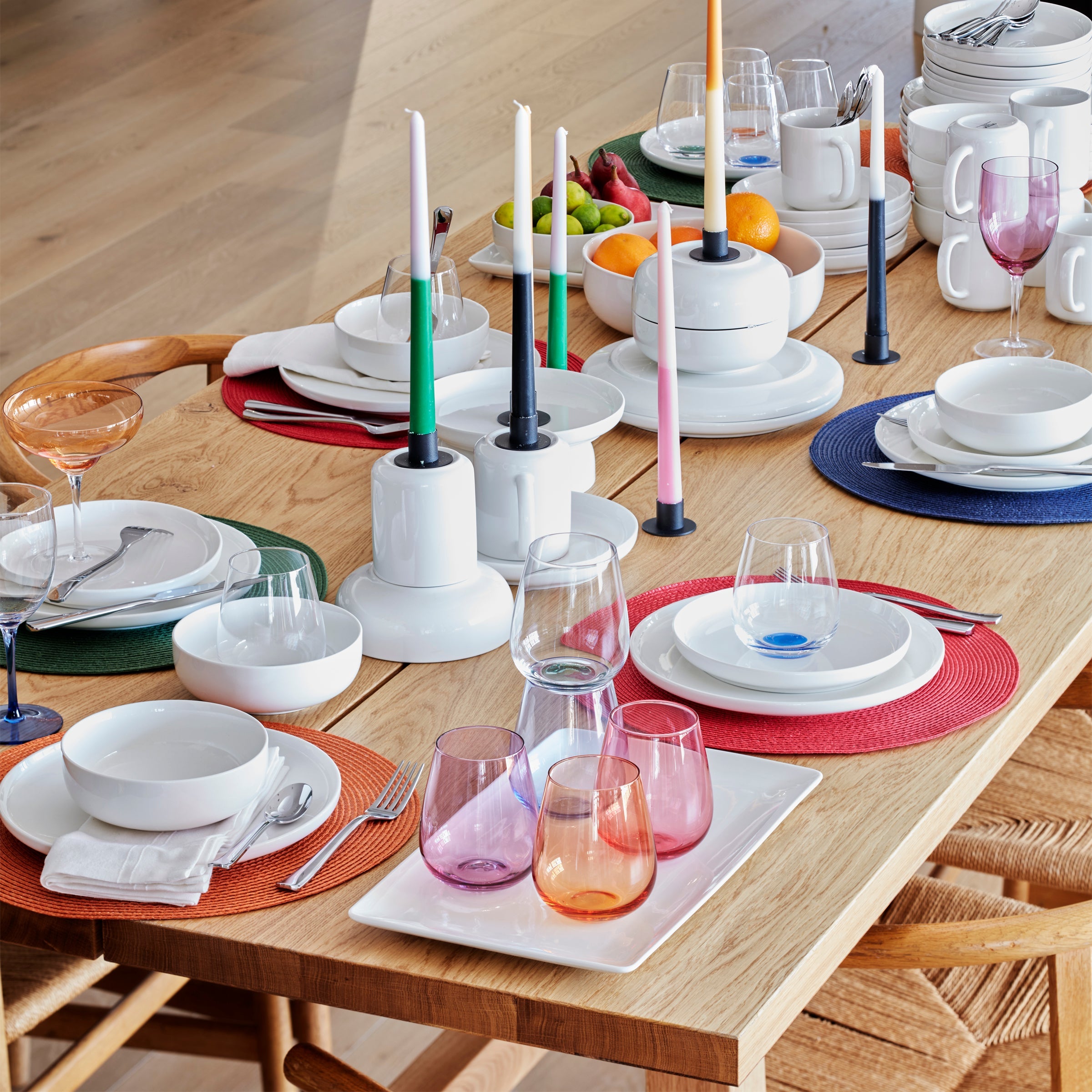 24-Piece White Dinnerware Set for 12 - Elegant Porcelain Plates, Bowls & Mugs - Perfect for Family Dinners, Parties & Restaurant Use