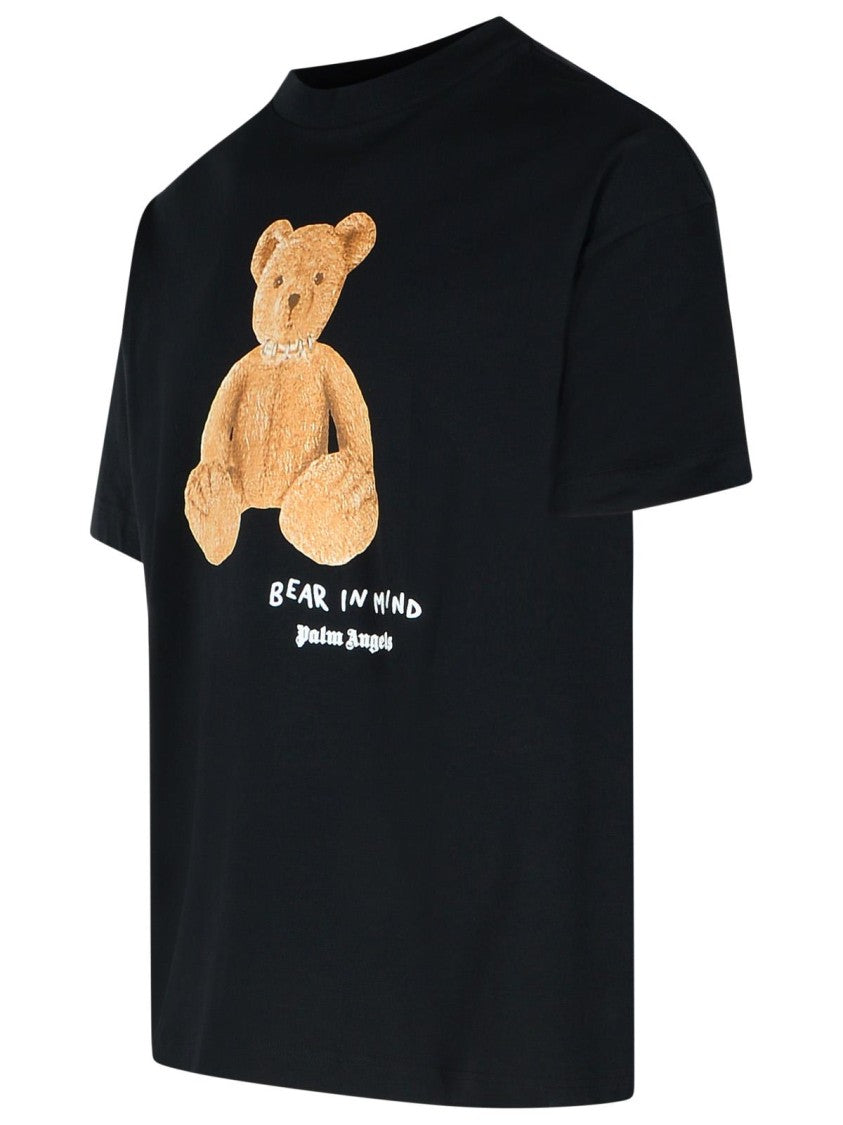 Bear Print Black Cotton T-Shirt for Men & Women - Soft & Comfortable Casual Tee for Everyday Wear, Street Style & Outfits