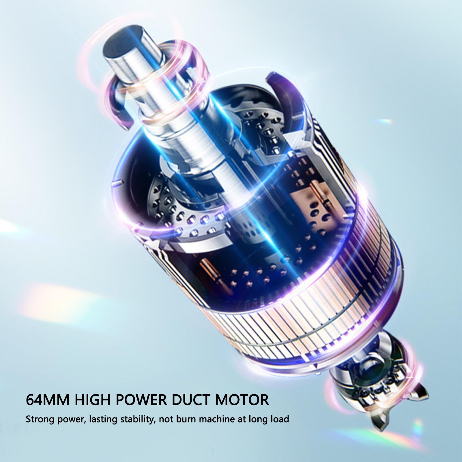 50000RPM 1600g Thrust 64mm Duct Turbine Fan with LED Light - High Speed Brushless Motor 11 Blades Electric Air Duster - 4000mAh Battery 4 Speeds - Perfect for PC Cleaning, Keyboard Dusting, and Electronics Maintenance