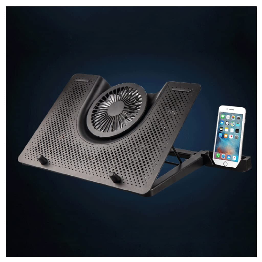 PAIHUIART Laptop Cooling Pad - Portable Adjustable Notebook Stand with Phone Holder, Enhanced Cooling Performance for Gaming & Office Use (Black, Upgraded Version) | Perfect for Work, Study & Gaming Sessions