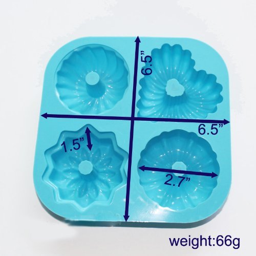 4-Cavity Silicone Mini Cupcake Molds - Nonstick Donut Cake Pans, Pudding & Jello Molds, Reusable Muffin Baking Cups for Perfect Desserts | Ideal for Birthday Parties, Baby Showers & Holiday Baking