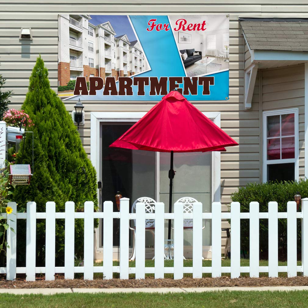 Vinyl Banner Multiple Sizes 48x96 Inches - Weatherproof Outdoor Business Sign with 8 Grommets for Rent Apartment Advertising, Yard Signs & Industrial Use | Perfect for Storefronts, Events & Construction Sites