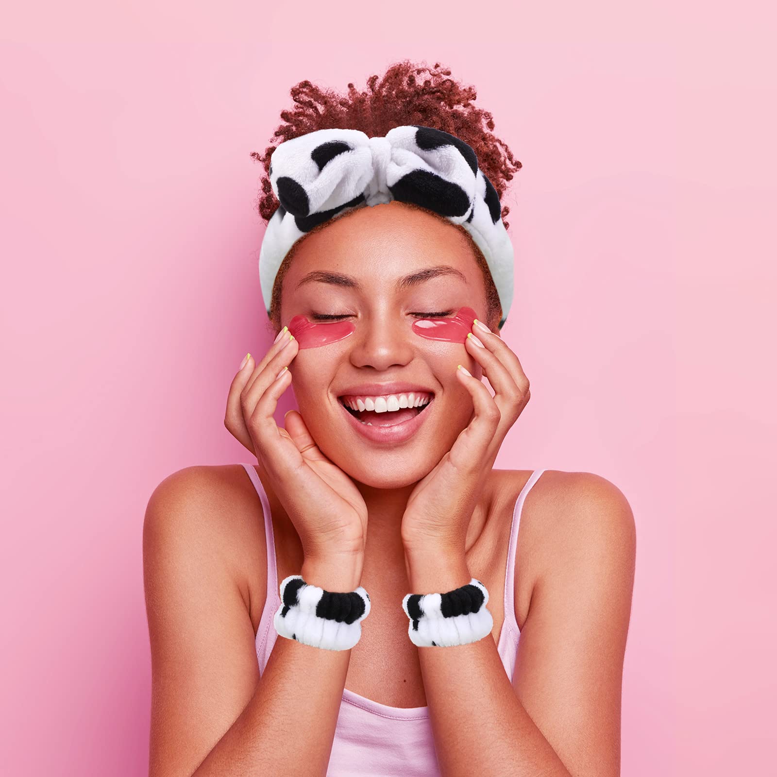 Hanaive Women's Soft Spa Headband & Wristbands Set - Face Washing Headband, Makeup Headband for Skincare, Shower & Facial Care - Perfect for Spa, Beauty Routine & Daily Use